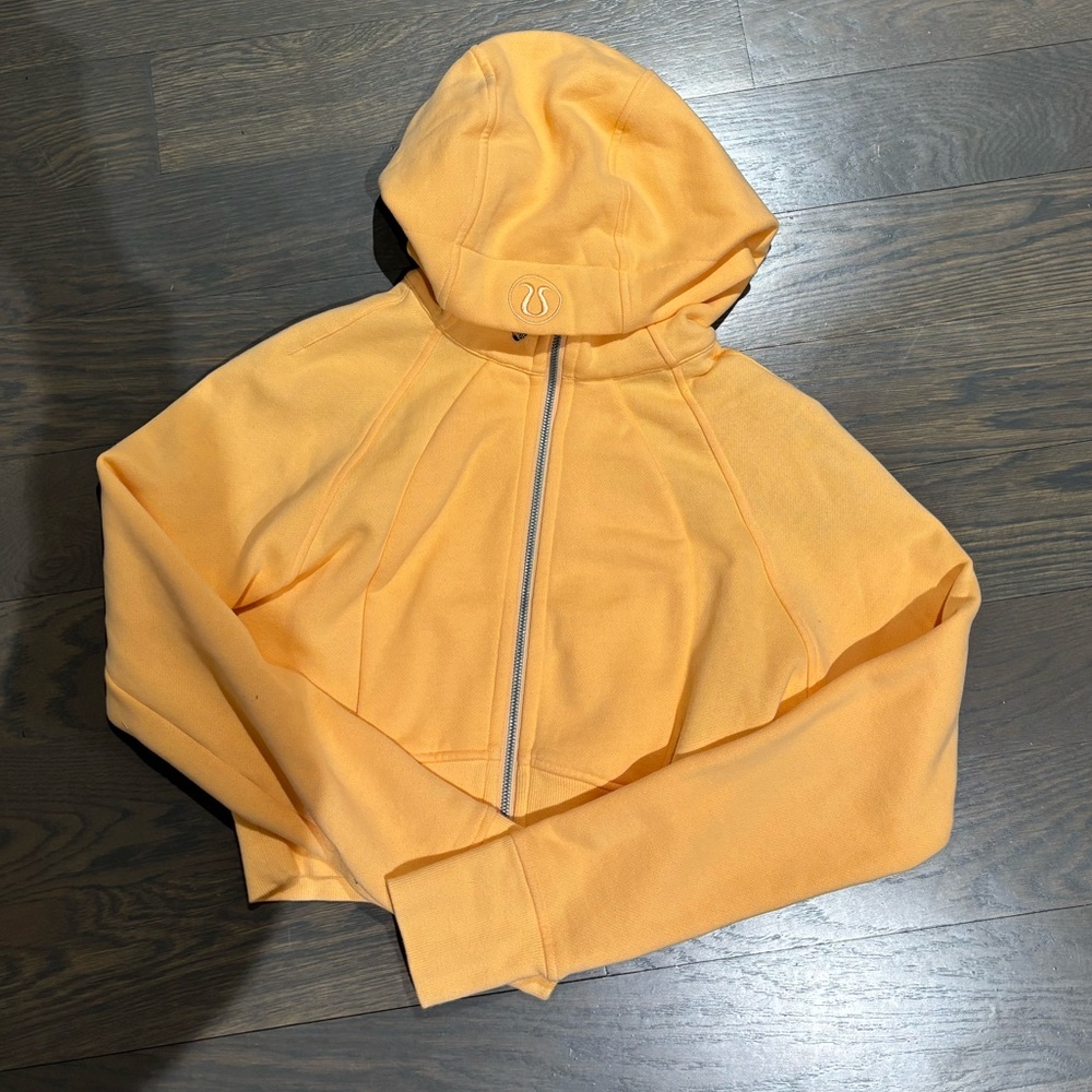 Orange Hooded Zip-Up Jacket